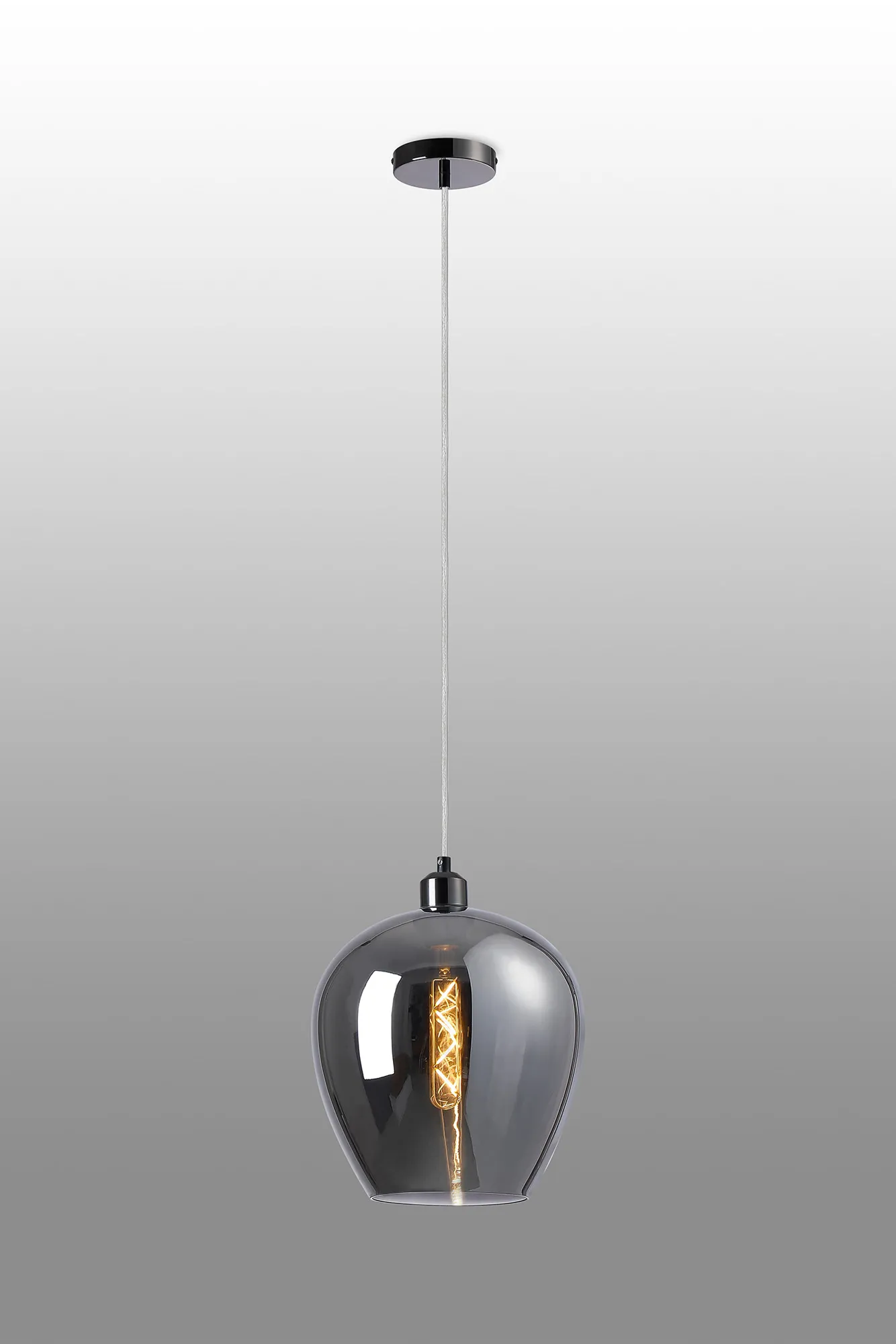 Cawdor Black Chrome Ceiling Lights Deco Single Pendant
